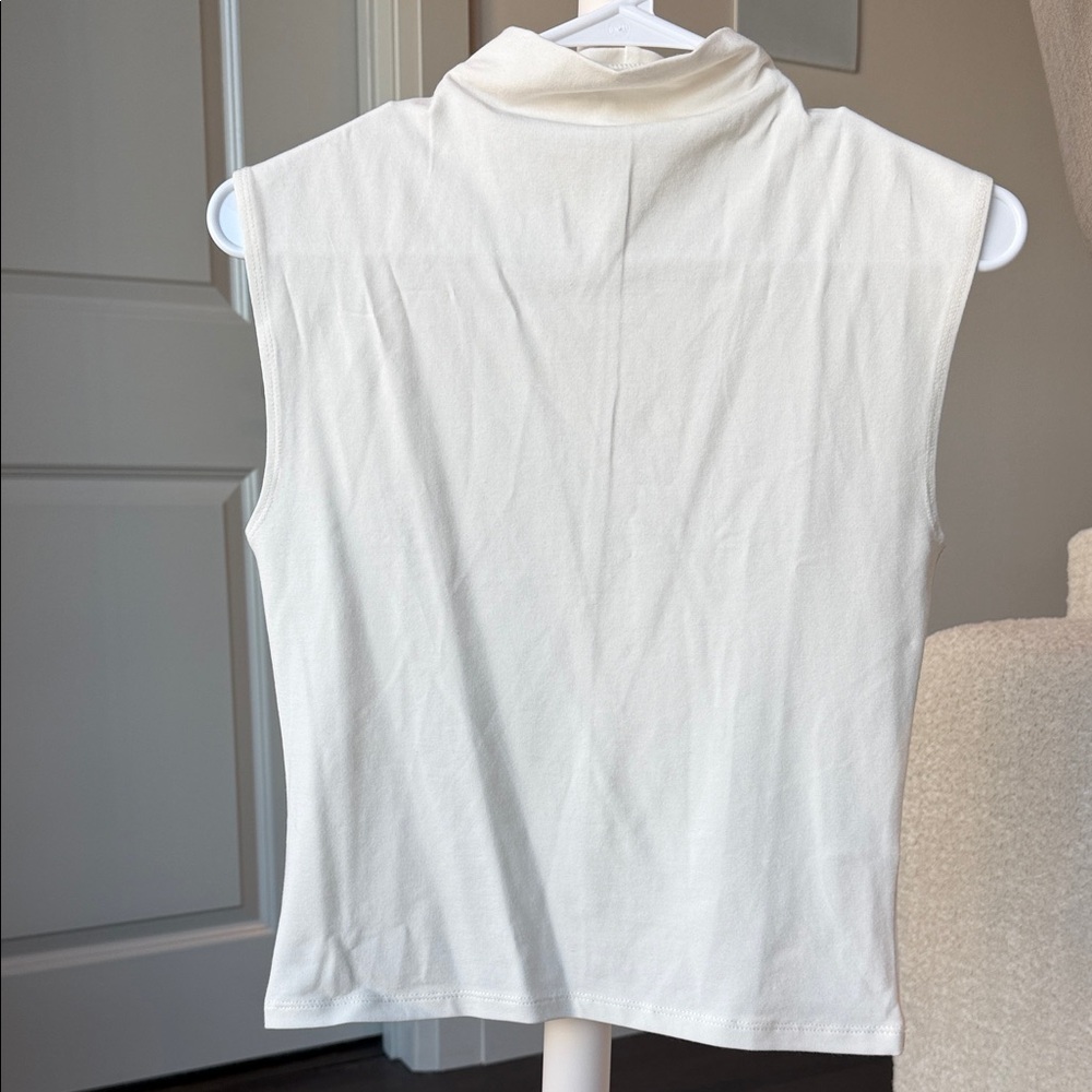 Madewell Funnelneck Ivory Muscle Tee
